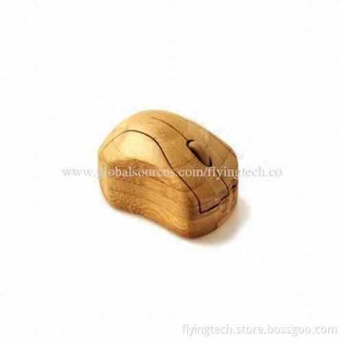 Eco-friendly environmental protection wired bamboo mouse QHM-N with heart shape